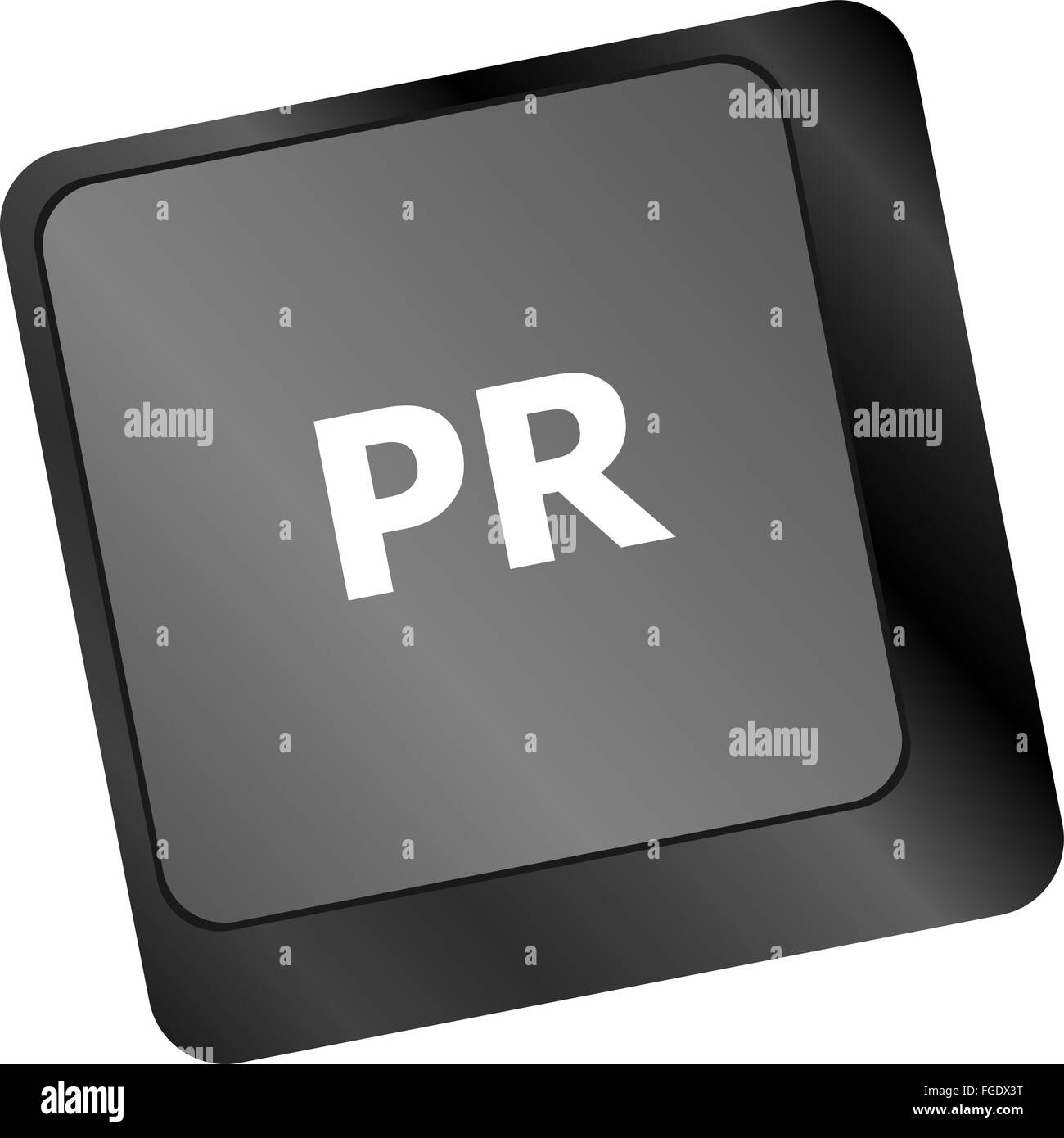 Concetto di commercializzazione: la tastiera del computer con word PR Foto Stock