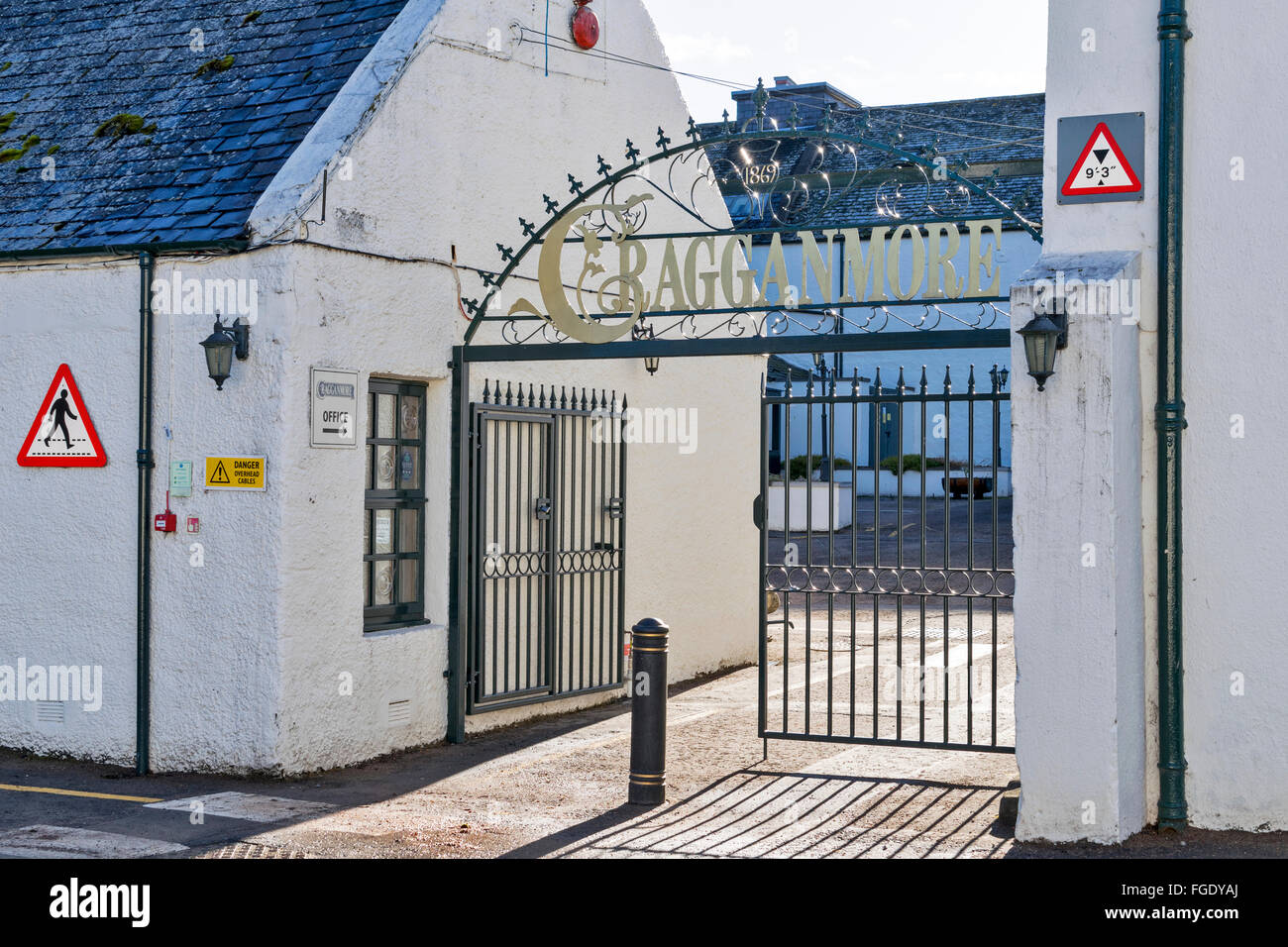 SPEYSIDE MODO L'INGRESSO AL WHISKY Cragganmore Distillery BALLINDALLOCH Scozia Scotland Foto Stock