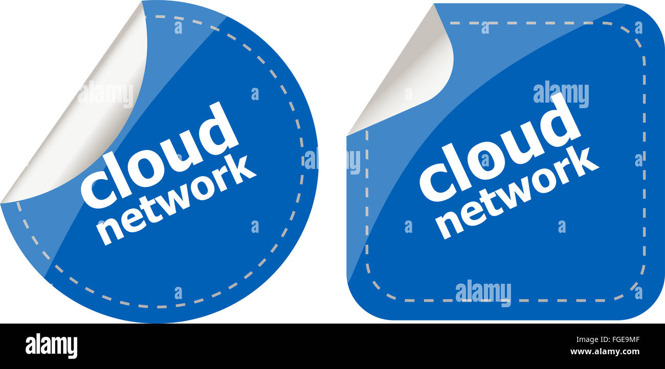 Carta astratto discorso bolla. cloud. set di adesivi Foto Stock