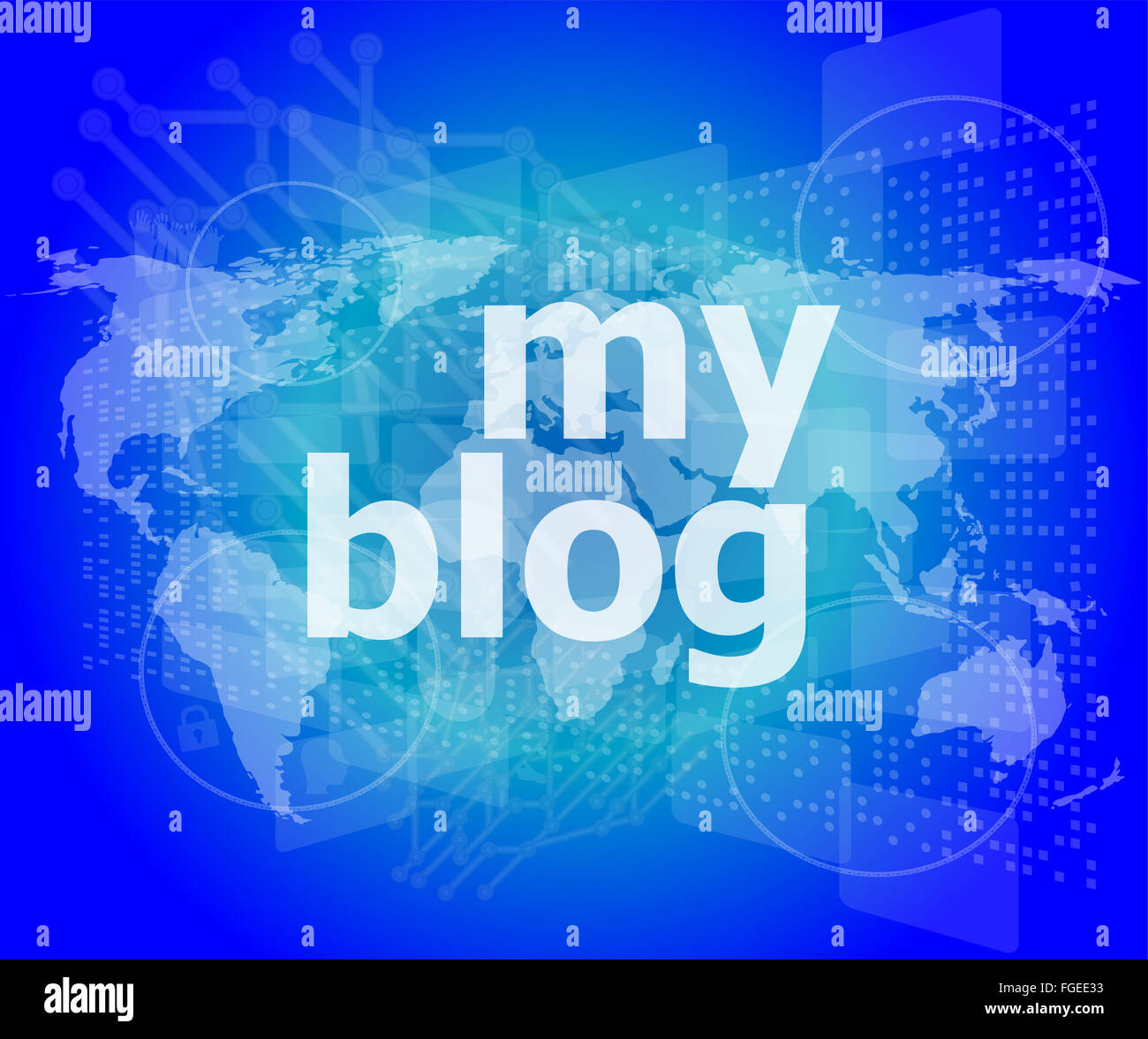 Il mio blog - verde sfondo digitale - Global internet concept Foto Stock