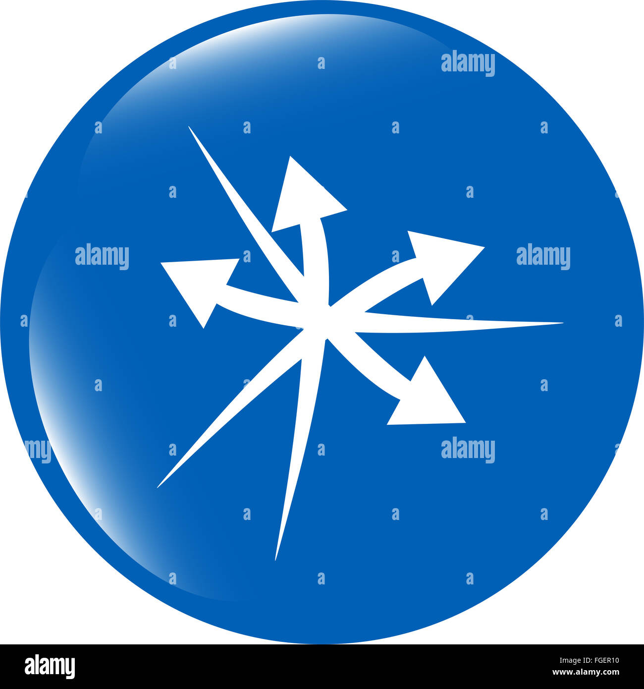 Icona a forma di freccia pulsante web isolati su sfondo bianco Foto Stock