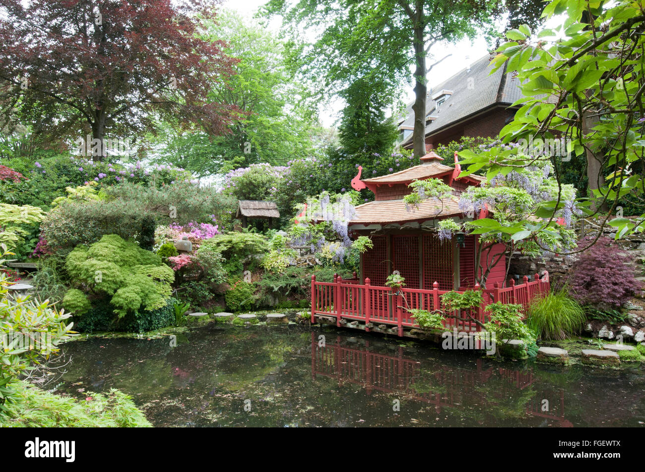 Compton Acres è una grande proprietà privata giardino in Poole, Dorset, Inghilterra. Foto Stock