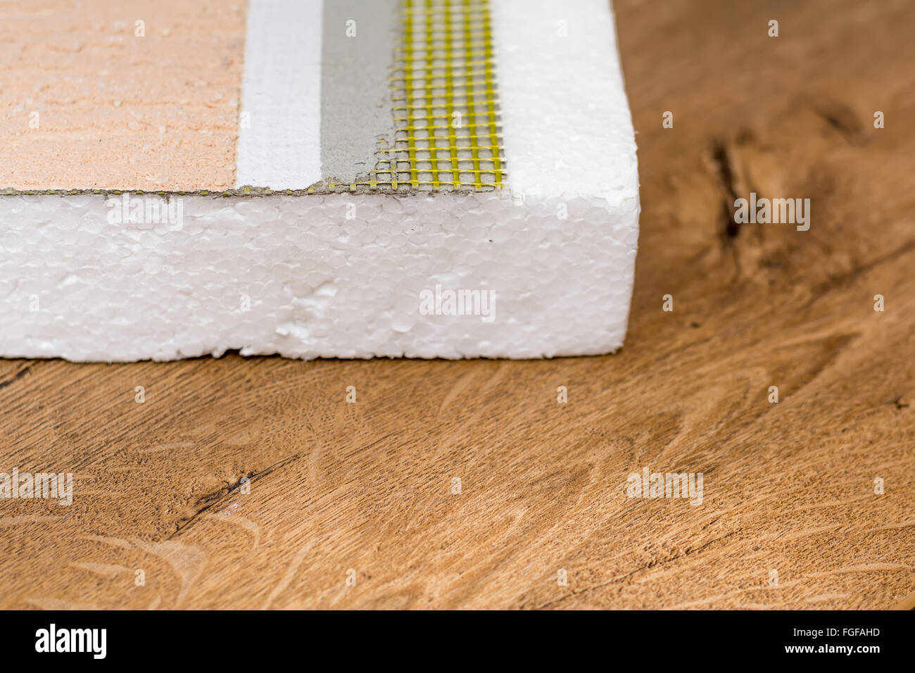 Materiali di sfondo - isolamento termico in fibra di canapa pannelli con rivestimento, vista ravvicinata Foto Stock