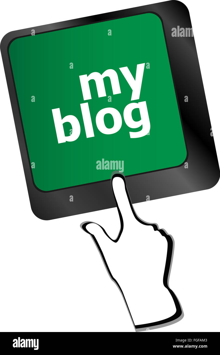 Il mio blog il tasto sulla tastiera il tasto close-up, i tasti della tastiera vettore Foto Stock
