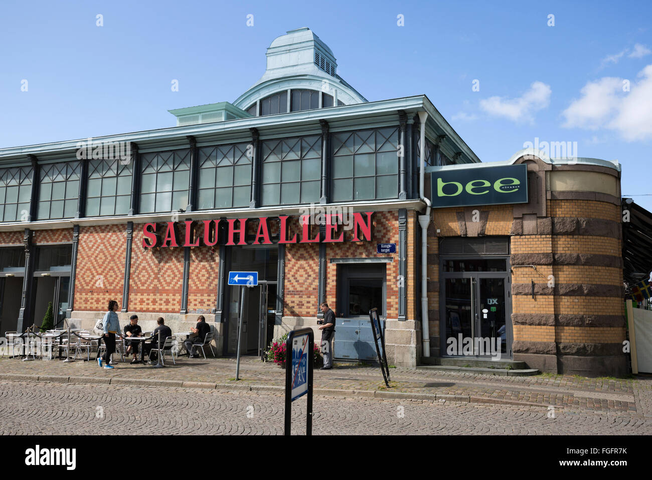 Saluhallen mercato centrale, Kungstorget, Göteborg, West Gothland, Svezia, Scandinavia, Europa Foto Stock