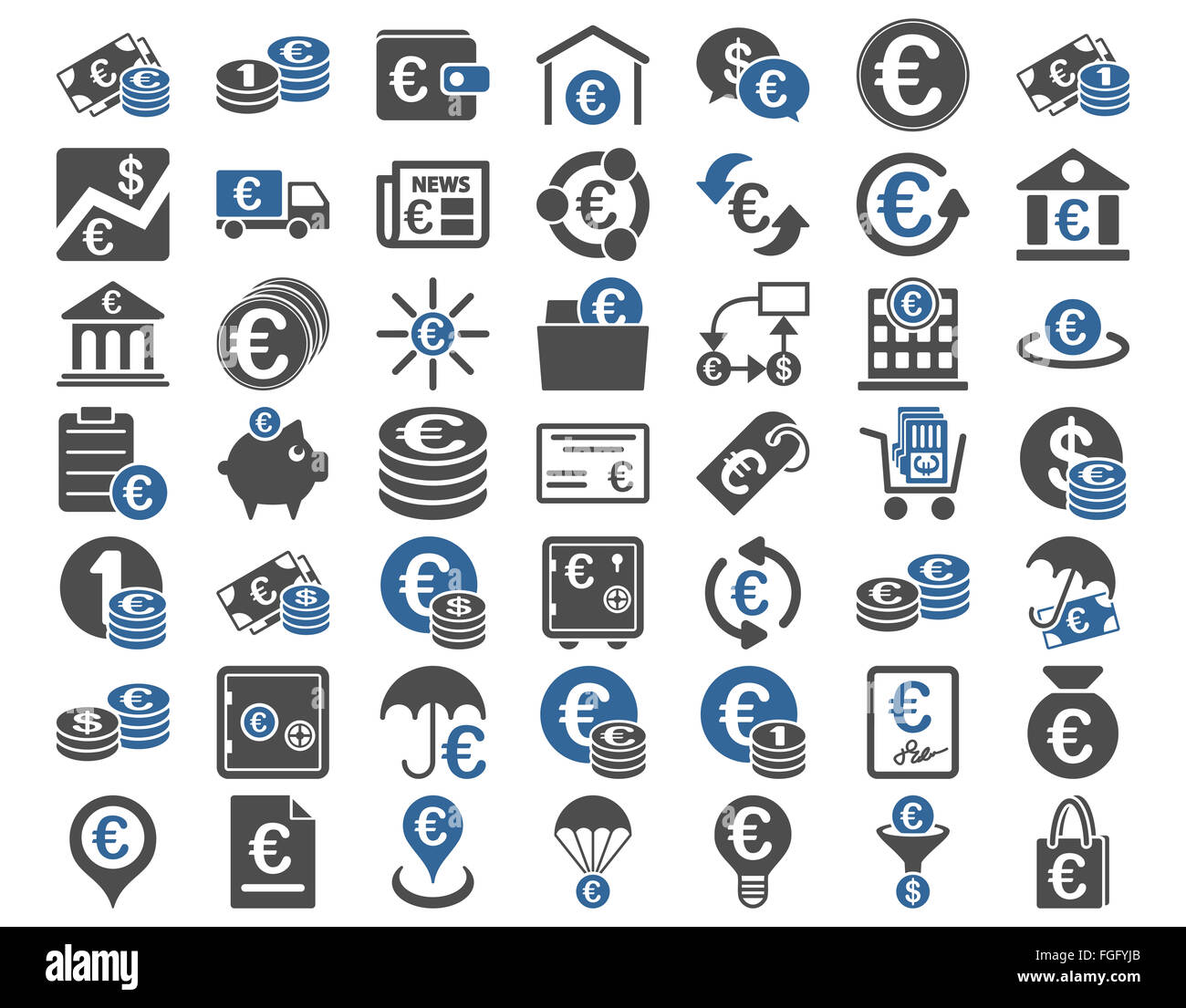 Euro Banking icone Foto Stock