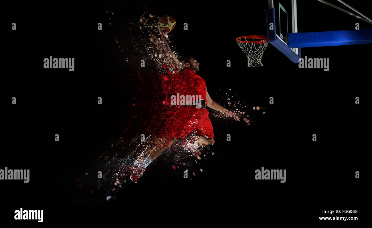 Progettazione di giocatore di basket in azione Foto Stock