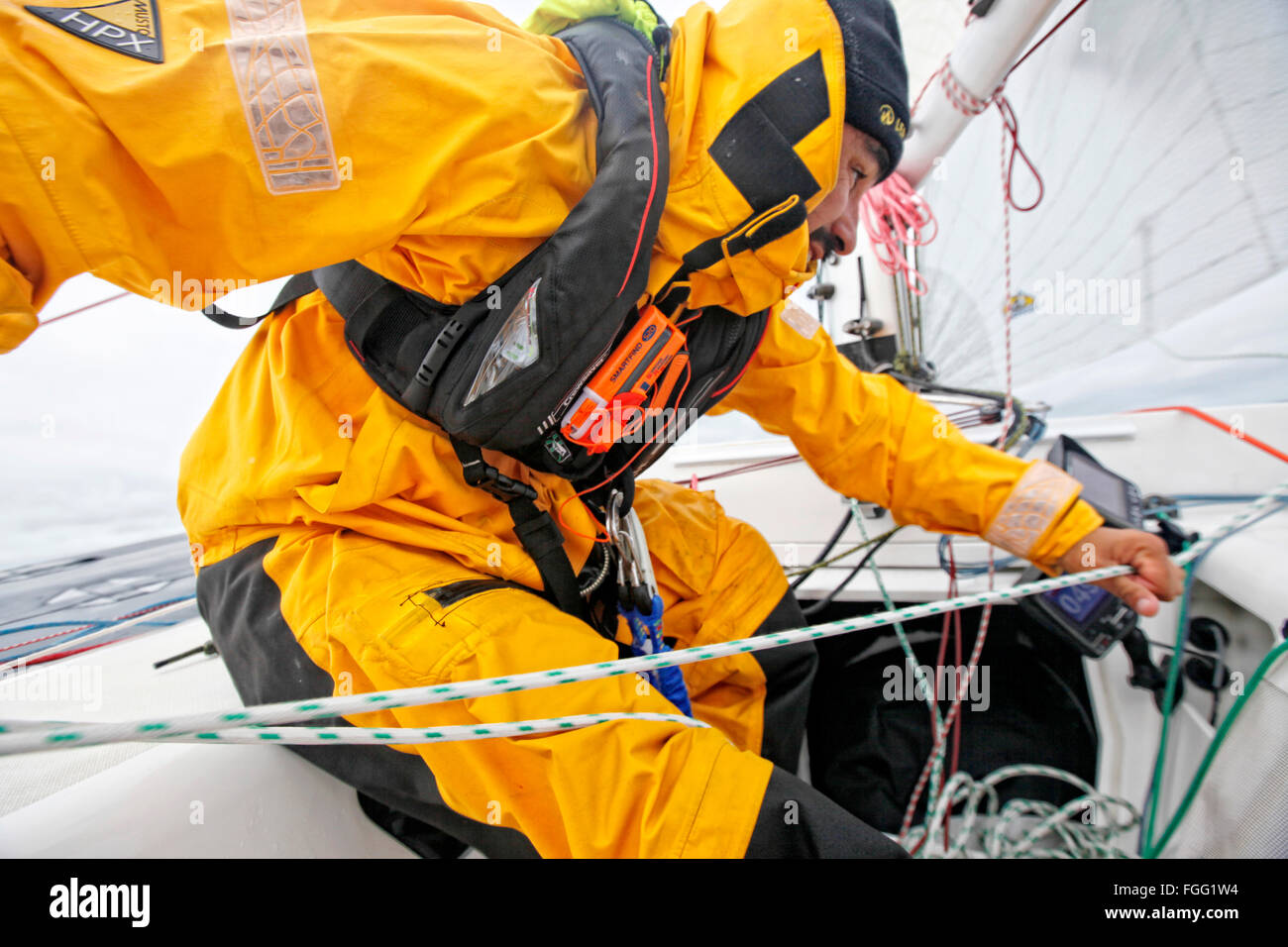Trag sessi prima della lantic Crossg Lorient Bretagna francese Sat-Barthelemyovest muore per Vcent Beauvarlet e Vcent Lant un Foto Stock