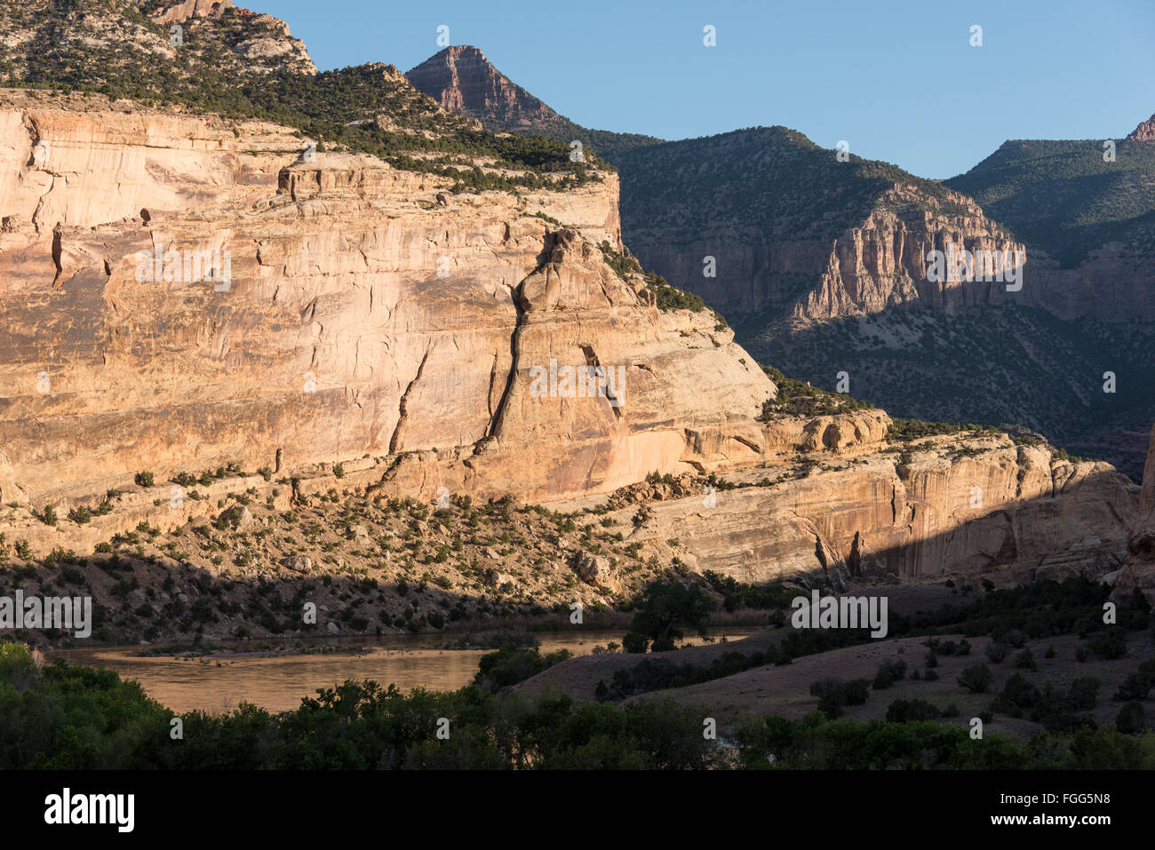 Steamboat Rock, Echo Park, Dinosaur National Monument, Colorado. Foto Stock