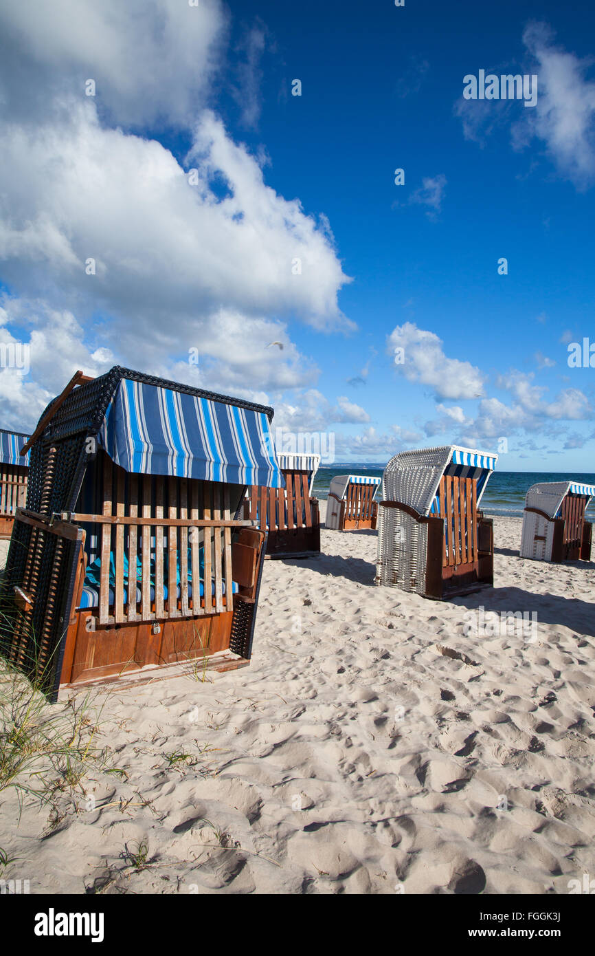 Mattina sulla Spiaggia di Binz, Ruegen Isola, Germania Foto Stock