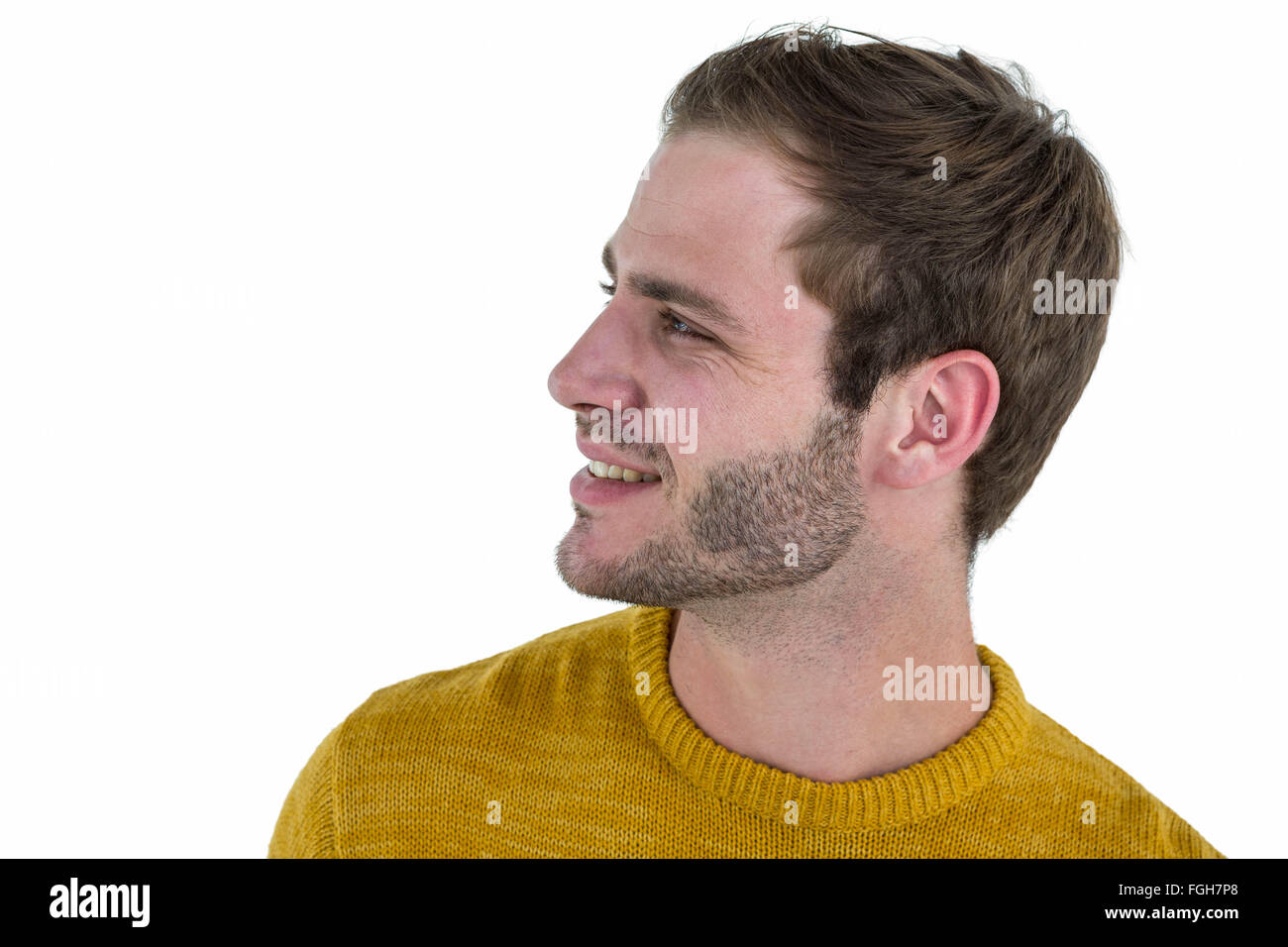 Hipster uomo guardando al lato Foto Stock