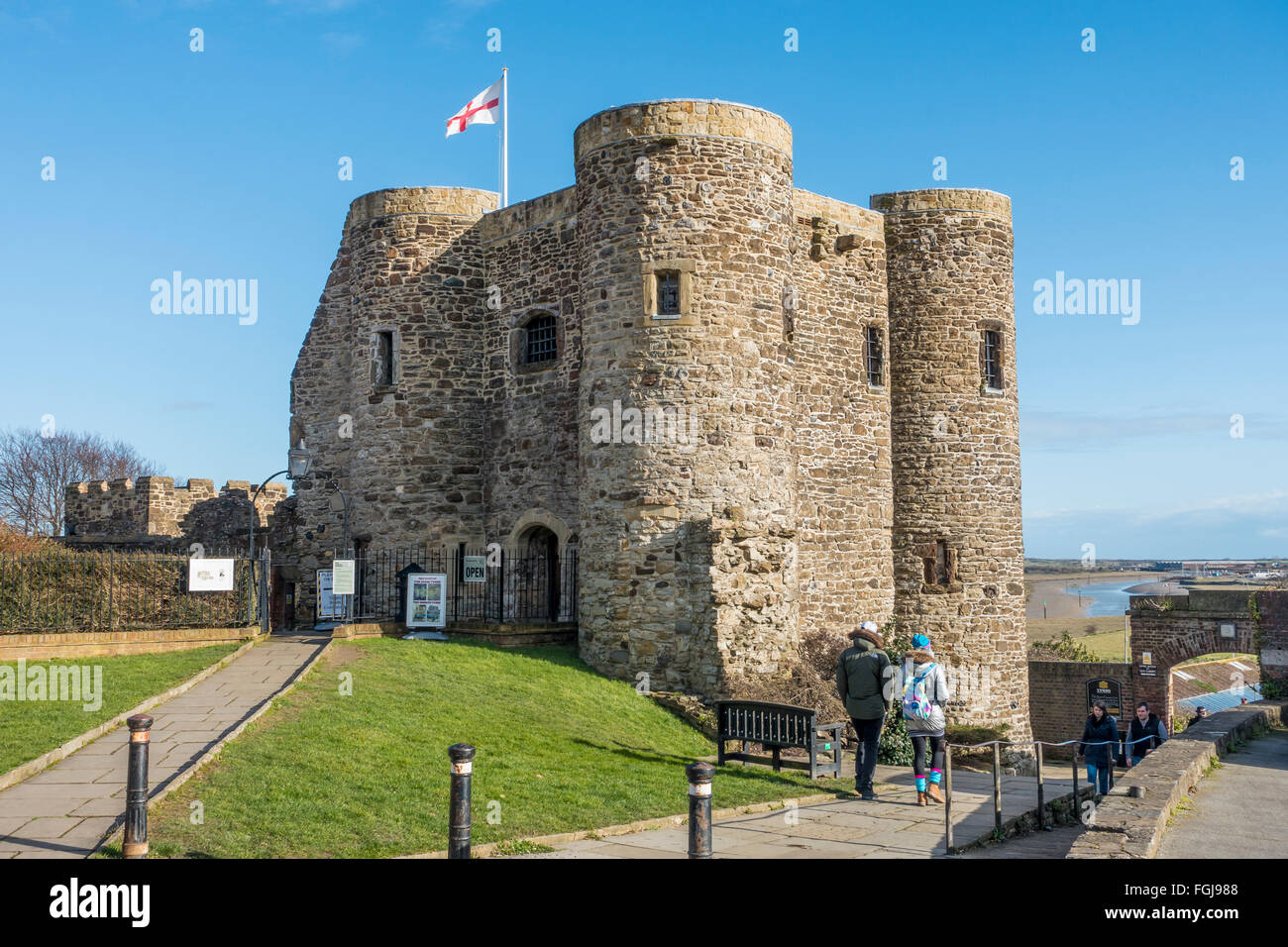 Castello di segale Ypres torre costruito 1249 Segala East Sussex England Foto Stock