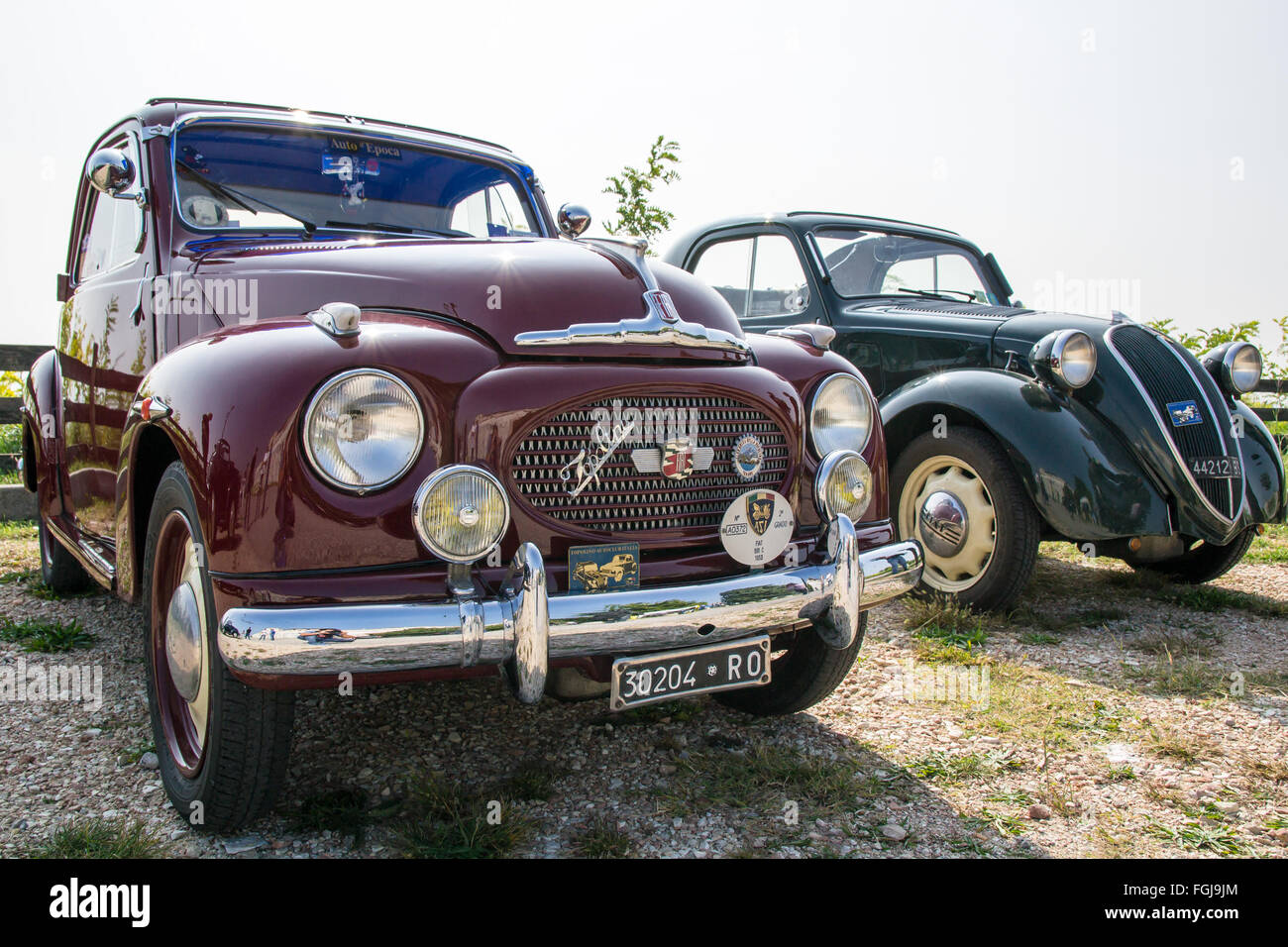 VERONA, Italia - 27 settembre: Topolino Automobile Club Italia organizza un incontro sul Lago di Garda domenica 27 settembre, 2014. Auto e Foto Stock