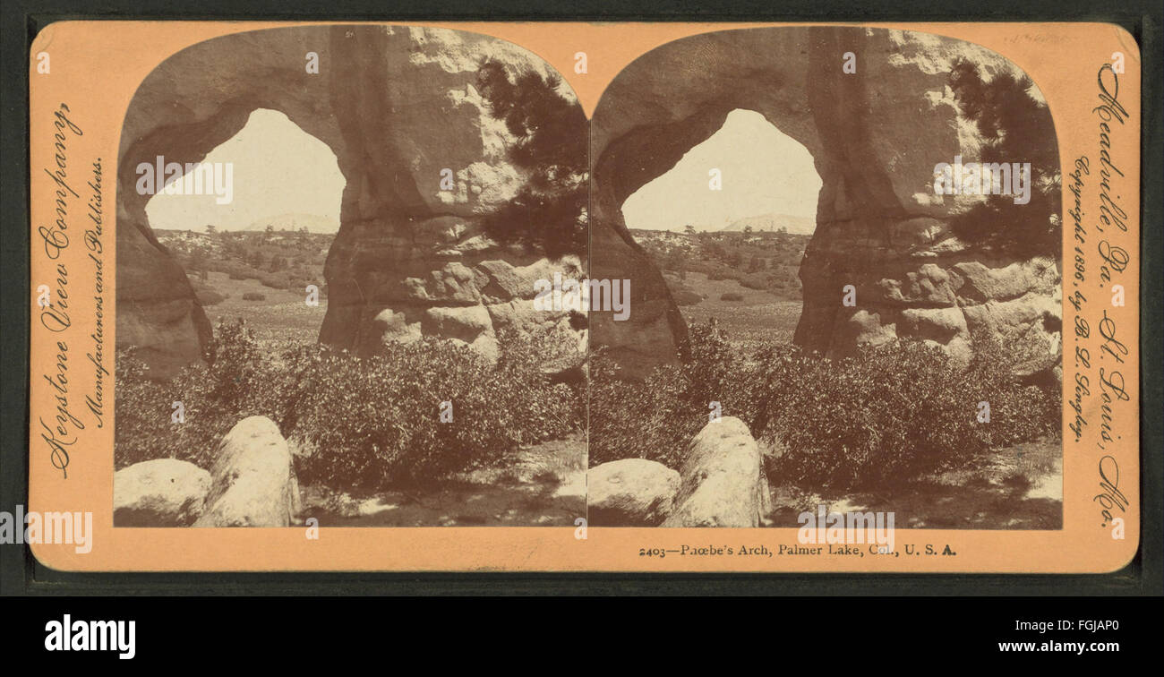 Phoebe's Arch, Palmer Lake, Colorado, U.S.A, da Robert N. Dennis raccolta di vista stereoscopica 7 Foto Stock