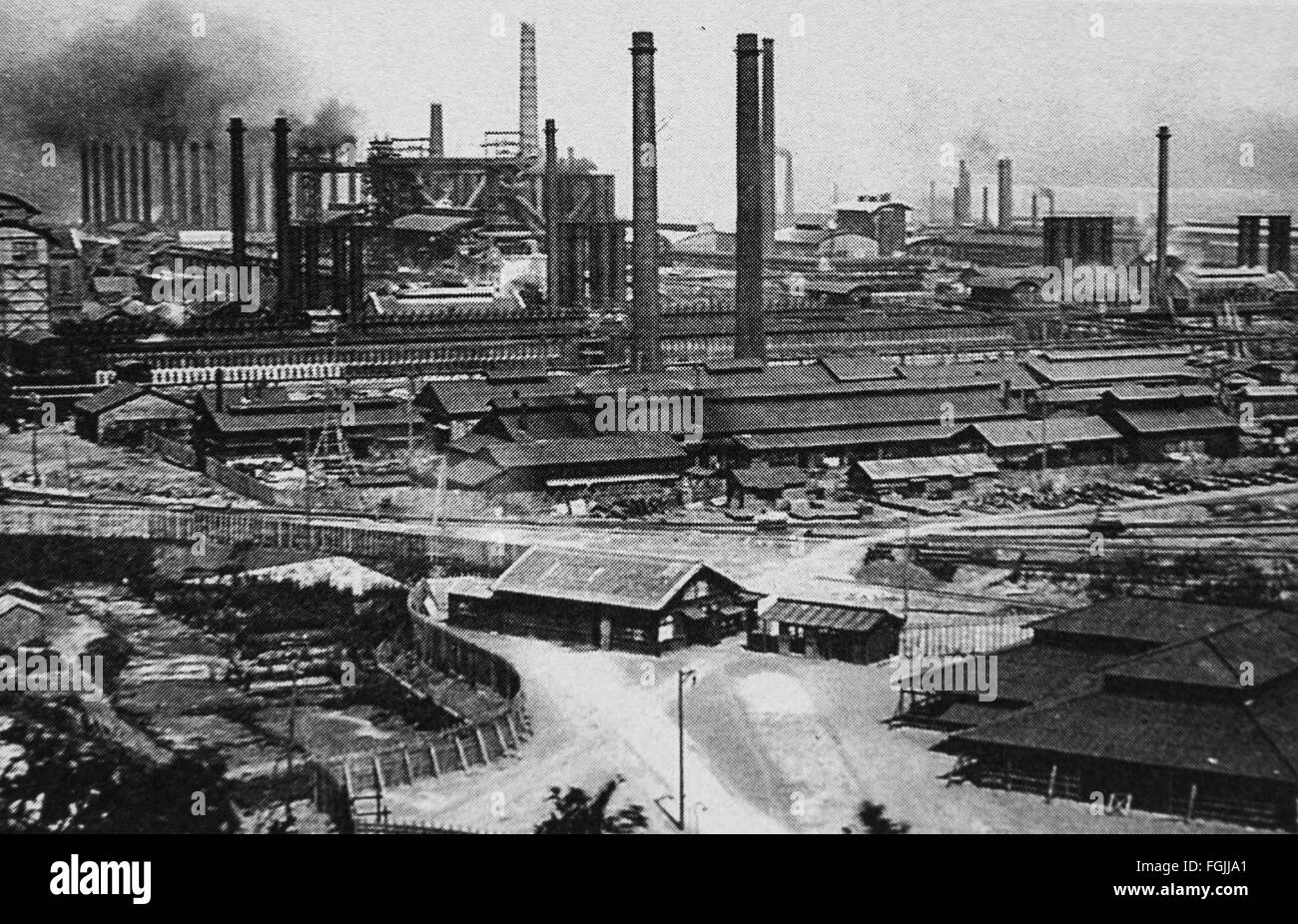 Yahata Steel Works, Fukuoka, Giappone. c1910. Foto Stock