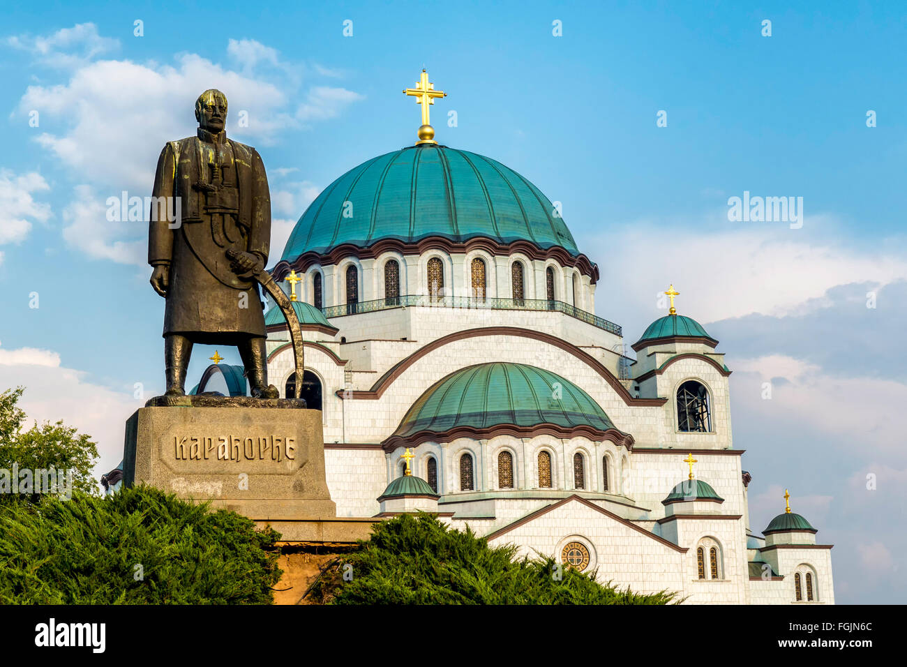 Di San Sava e Cattedrale Karadjordje monunent, Belgrado (Belgrado). La Serbia Foto Stock