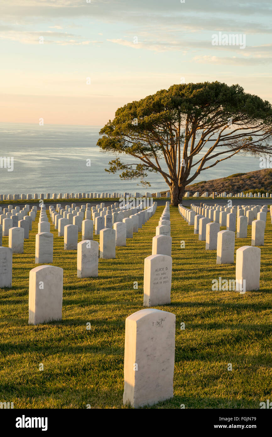 Per veterani Memorial Cemetery a San Diego, California Foto Stock