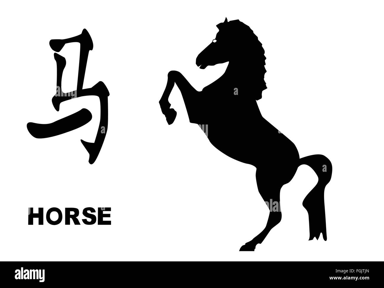 Il logogramma cinese e silhouette di ratto raffigurante l'anno cinese del serpente Illustrazione Vettoriale