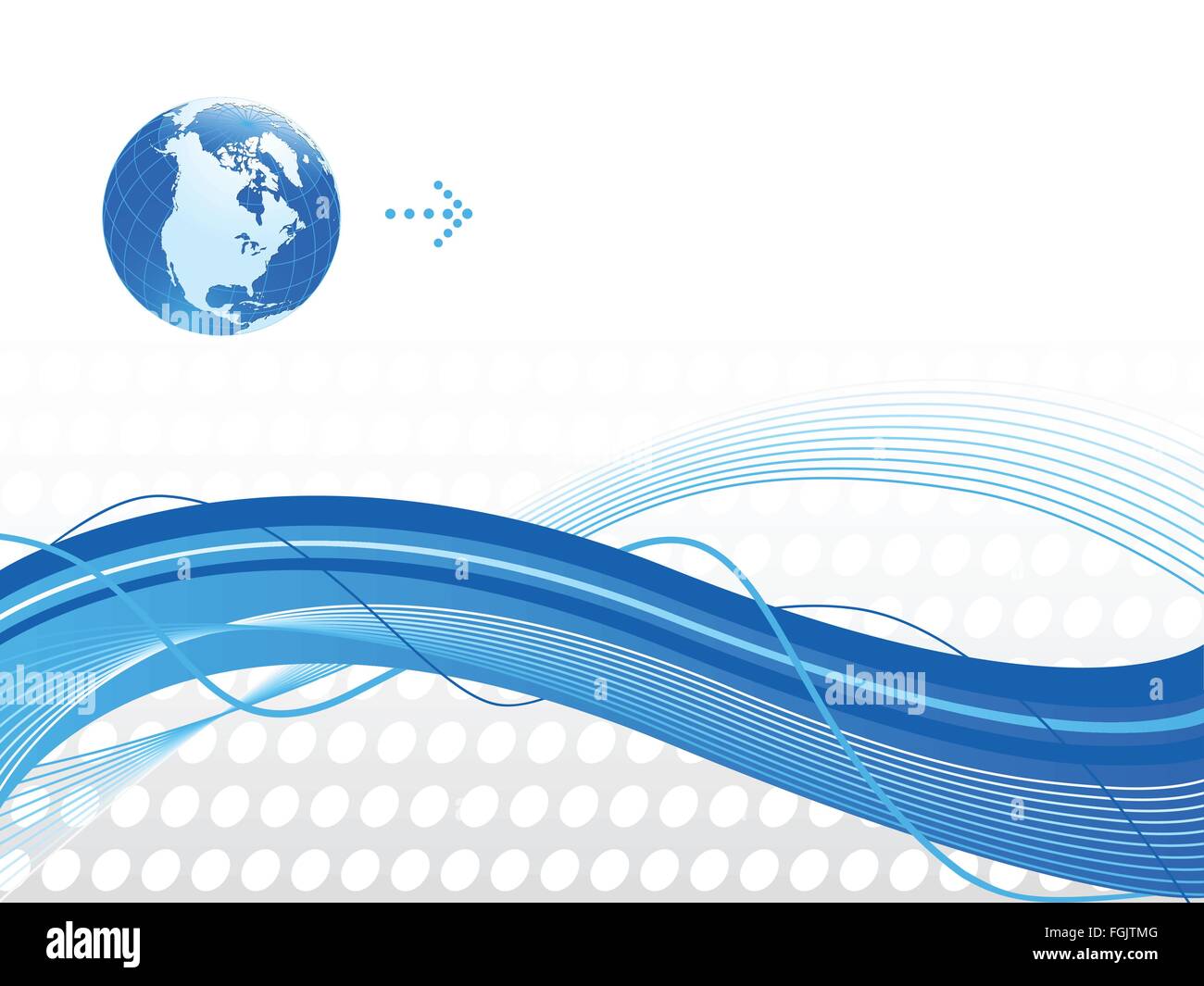 Blu sfondo astratto con globo e lo spazio per il testo. Illustrazione Vettoriale