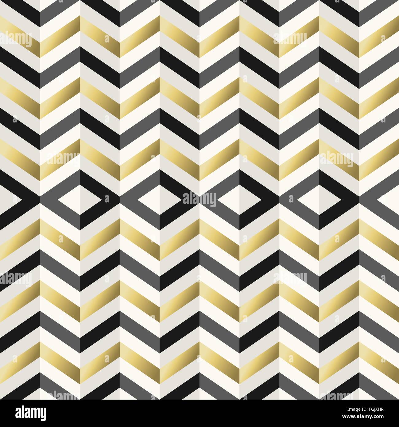 Retrò hipster seamless pattern, sullo sfondo di geometria in oro di colore metallico. EPS10 vettore. Illustrazione Vettoriale