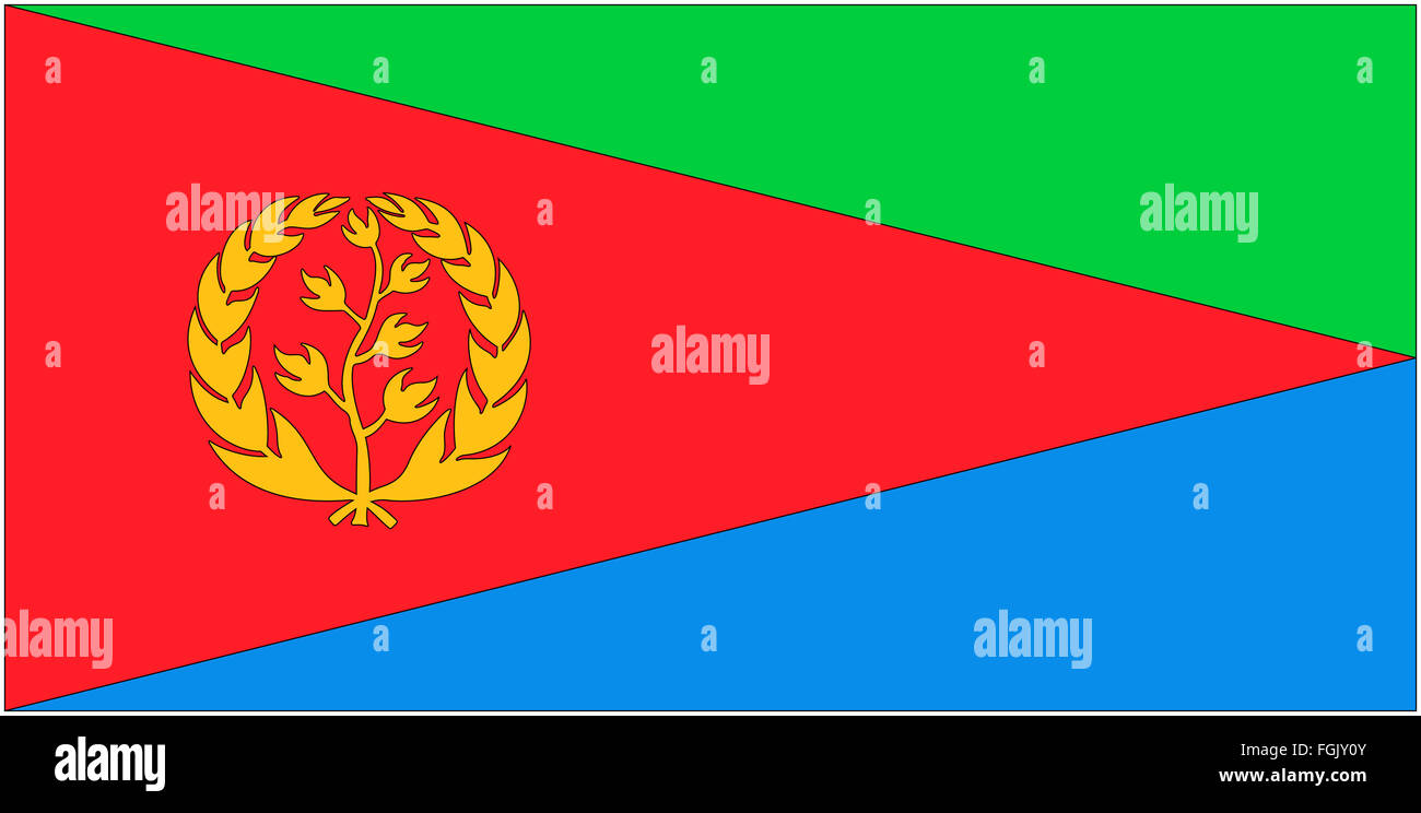 Fahne: Eritrea/ bandiera: Eritrea. Foto Stock