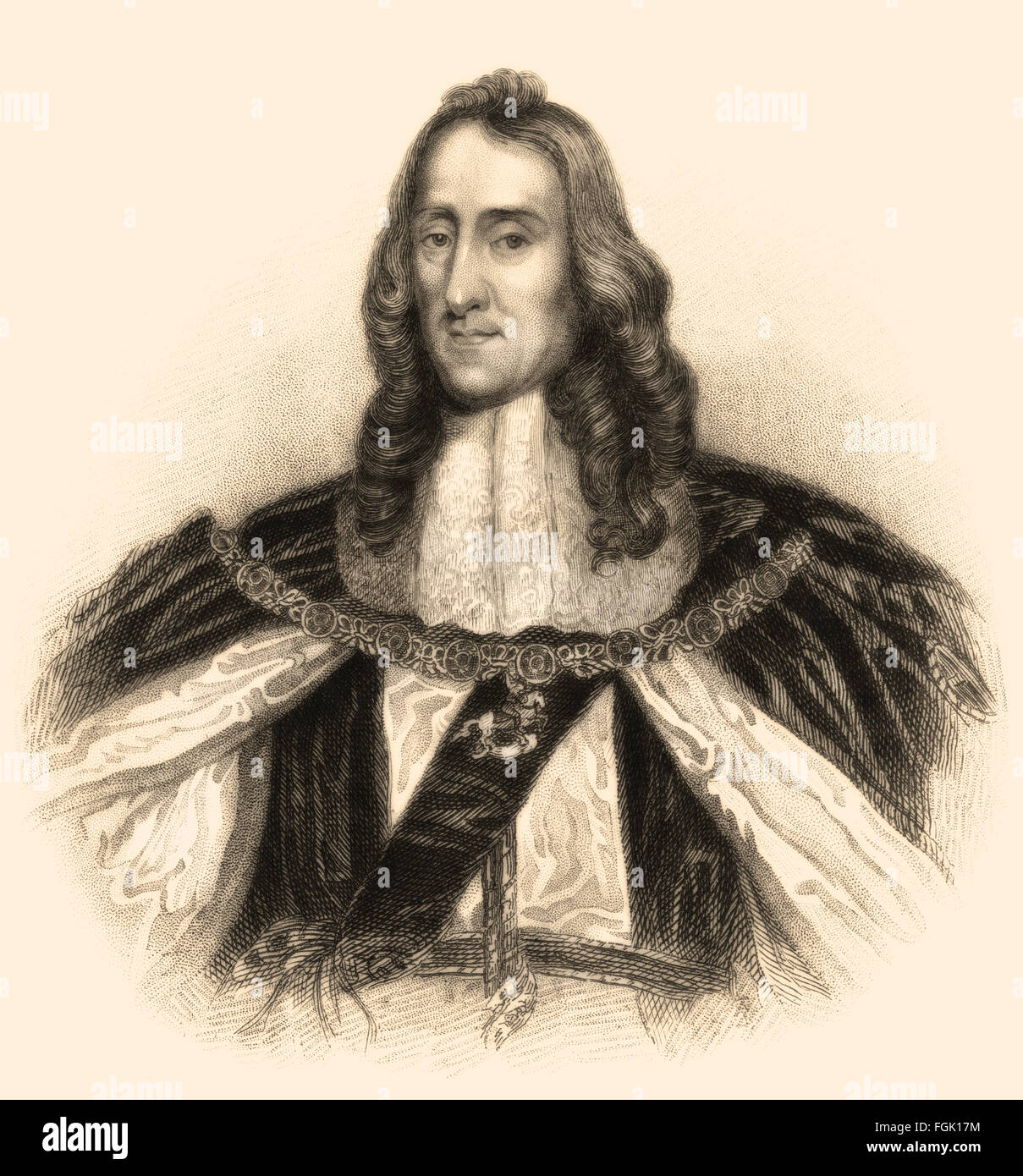 Edward Montagu, 2° Conte di Manchester, 1602-1671, un importante comandante delle forze parlamentari nella Prima Guerra Civile Inglese Foto Stock