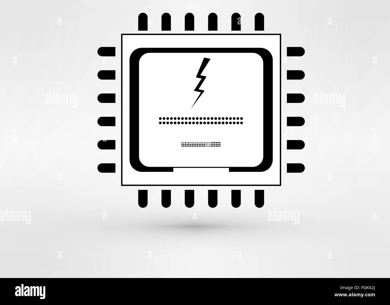 Vettore icona della CPU con il bullone eps 10 illustrazione vettoriale Illustrazione Vettoriale