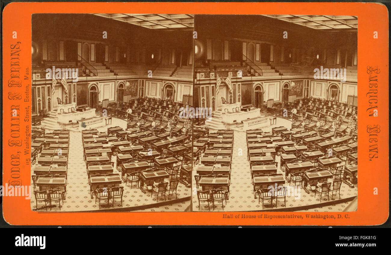 Sala della Casa dei Rappresentanti, Washington D.C, da Dodge, Collier & Perkins Foto Stock