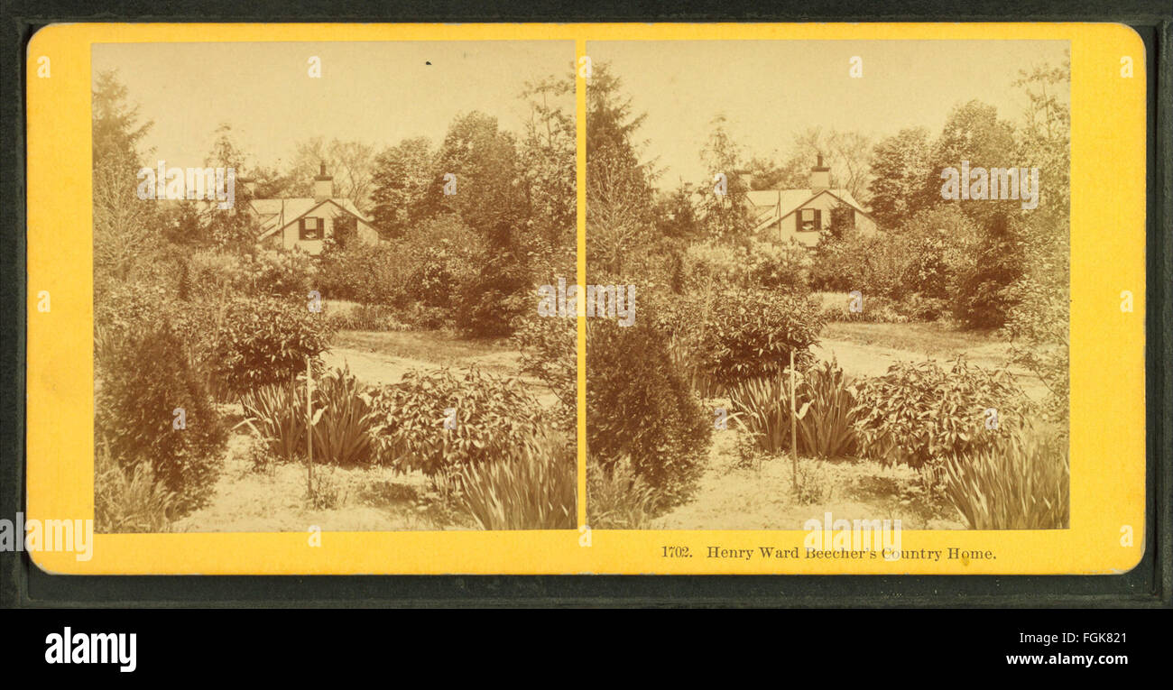 Henry Ward Beecher's country home, da Robert N. Dennis raccolta di vista stereoscopica Foto Stock