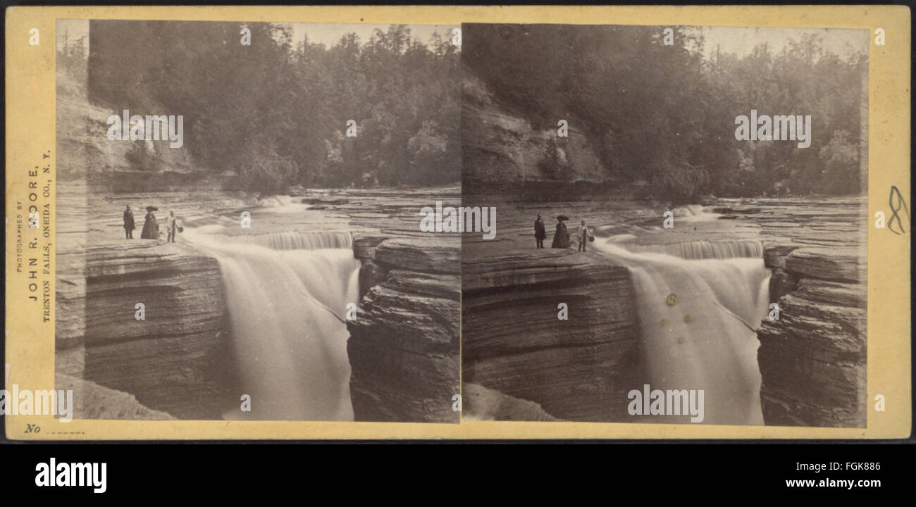 Alte cascate, Trenton, N.Y, da Robert N. Dennis raccolta di vista stereoscopica 3 Foto Stock