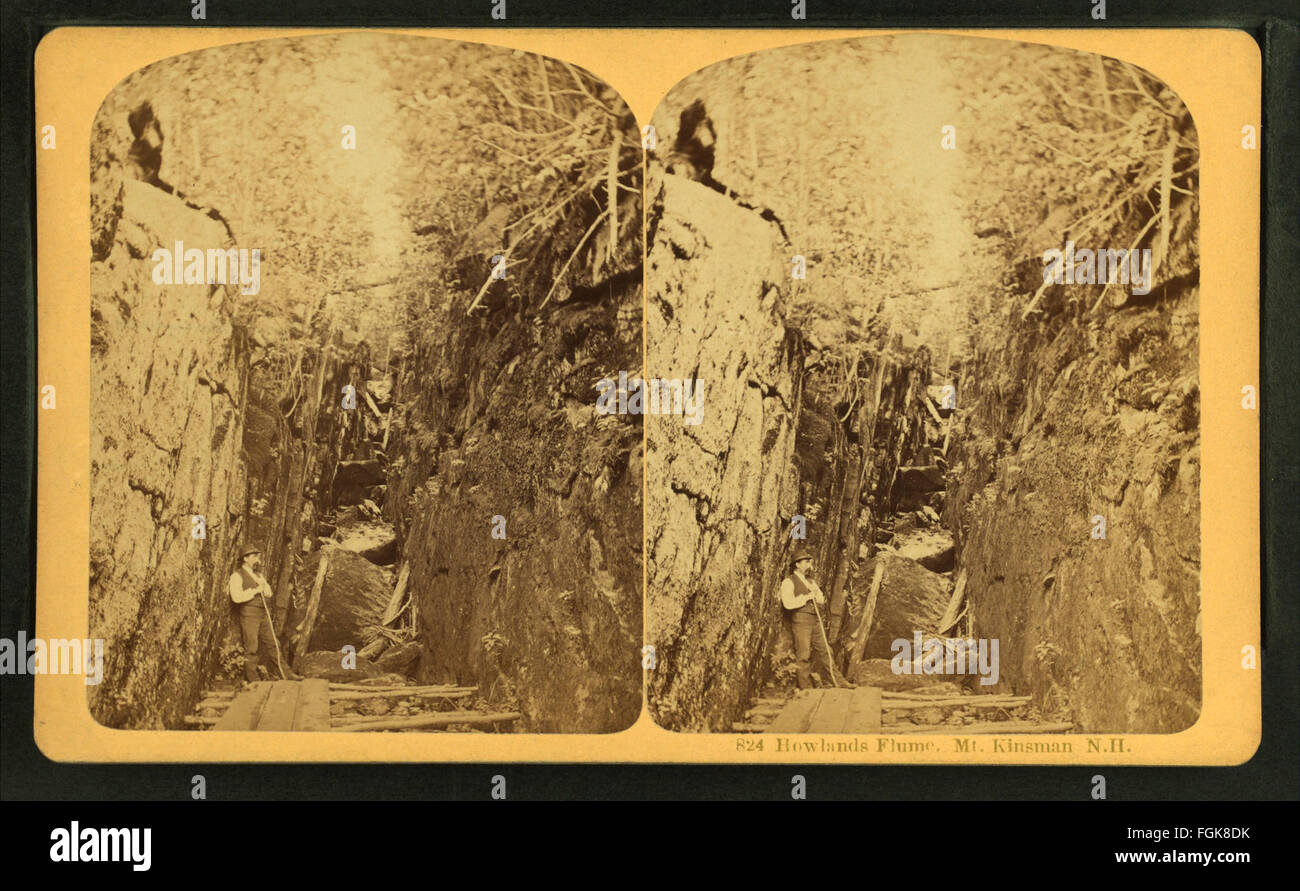 Howland's Flume, Mt. Parente N.H, da Robert N. Dennis raccolta di vista stereoscopica Foto Stock