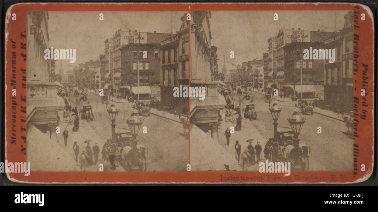 Vista istantanea su Broadway, N. Y., da Robert N. Dennis raccolta di vista stereoscopica Foto Stock