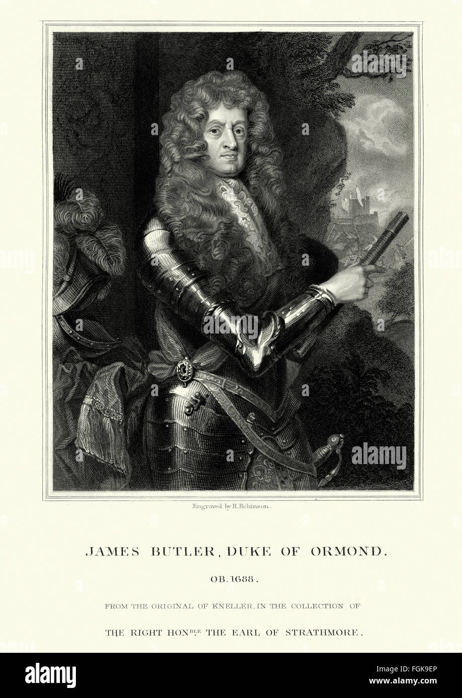 Ritratto di James Butler, primo duca di Ormonde 1610 al 1688 Un statista anglo-irlandese e soldato Foto Stock