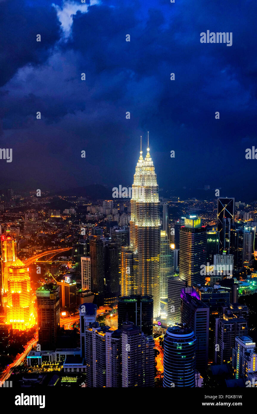 Skyline di Kuala Lumpur in Malesia Foto Stock