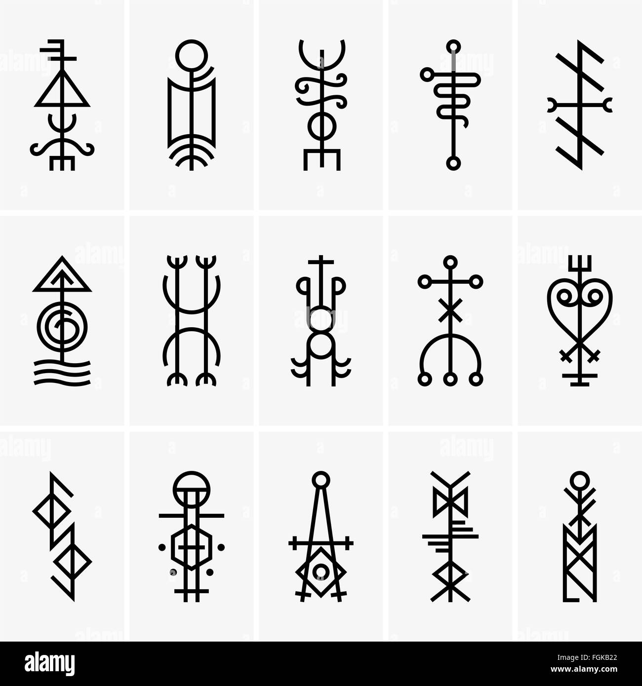 Galdrastafir, islandese Simboli Magici Illustrazione Vettoriale