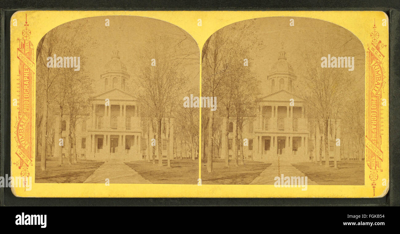 Una fotografia di Willis G. C. Kimball che mostra la New Hampshire State House. L'immagine cattura l'architettura e il significato storico dell'edificio. Foto Stock