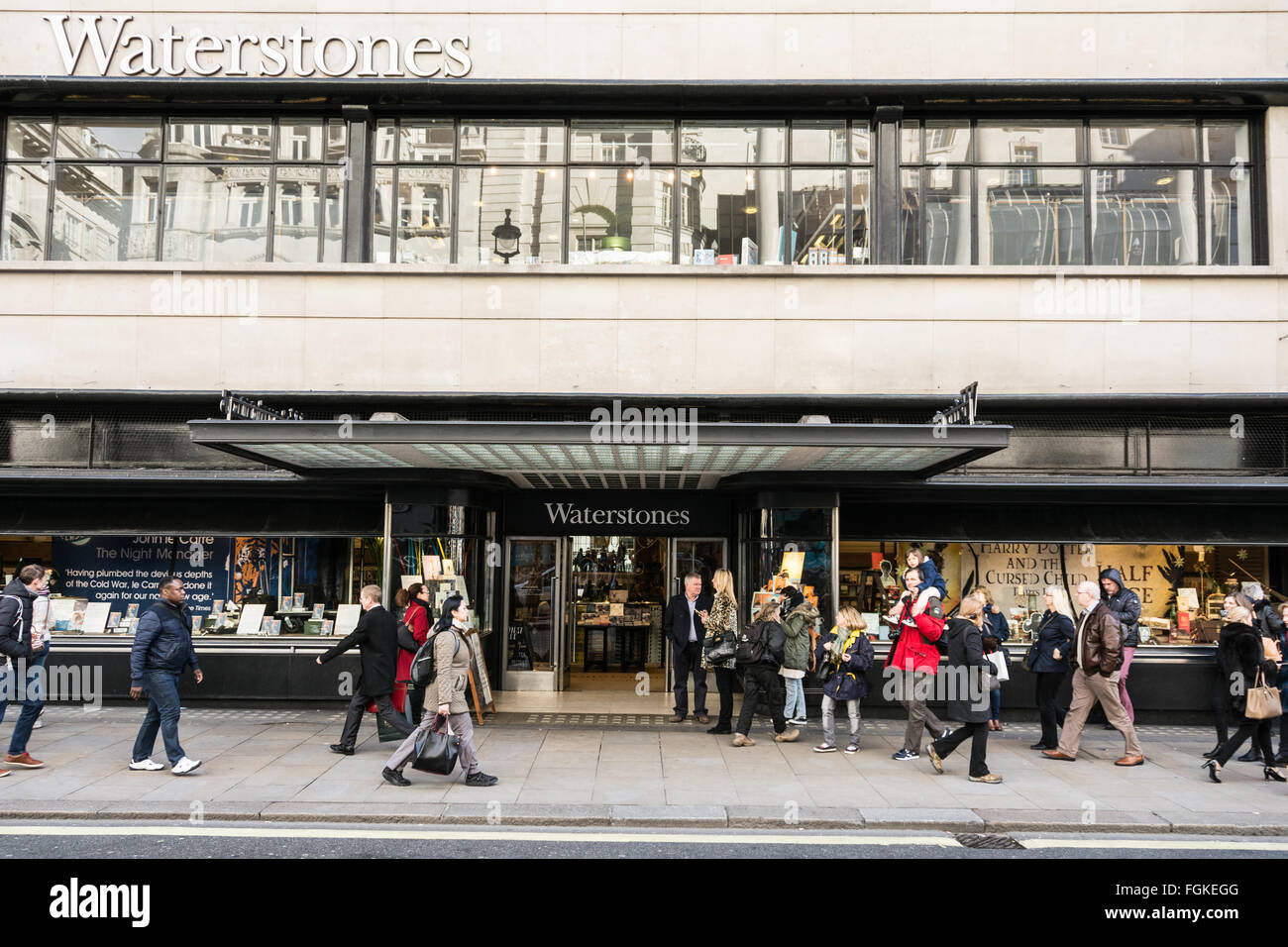 Waterstones bookshop, Piccadilly, Londra, Regno Unito Foto Stock