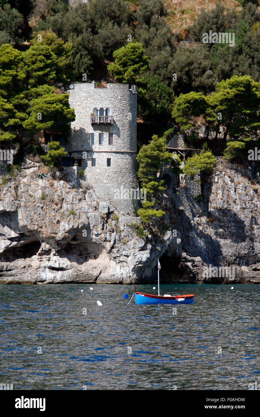Amalfi centro storico punto di riferimento in Italia costa. Foto Stock