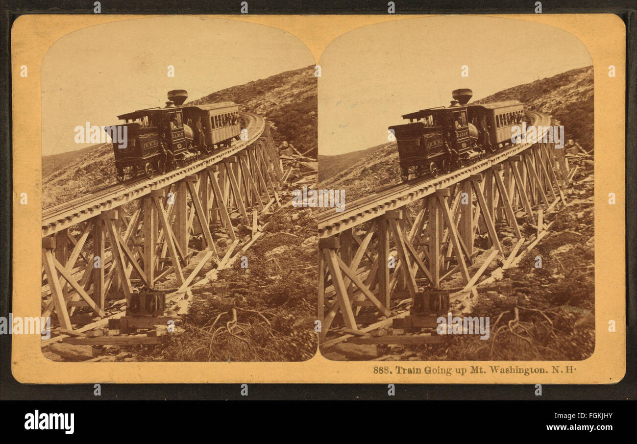 Treno diretto fino a Mt. Washington, N.H, da Littleton Visualizza Co. Foto Stock