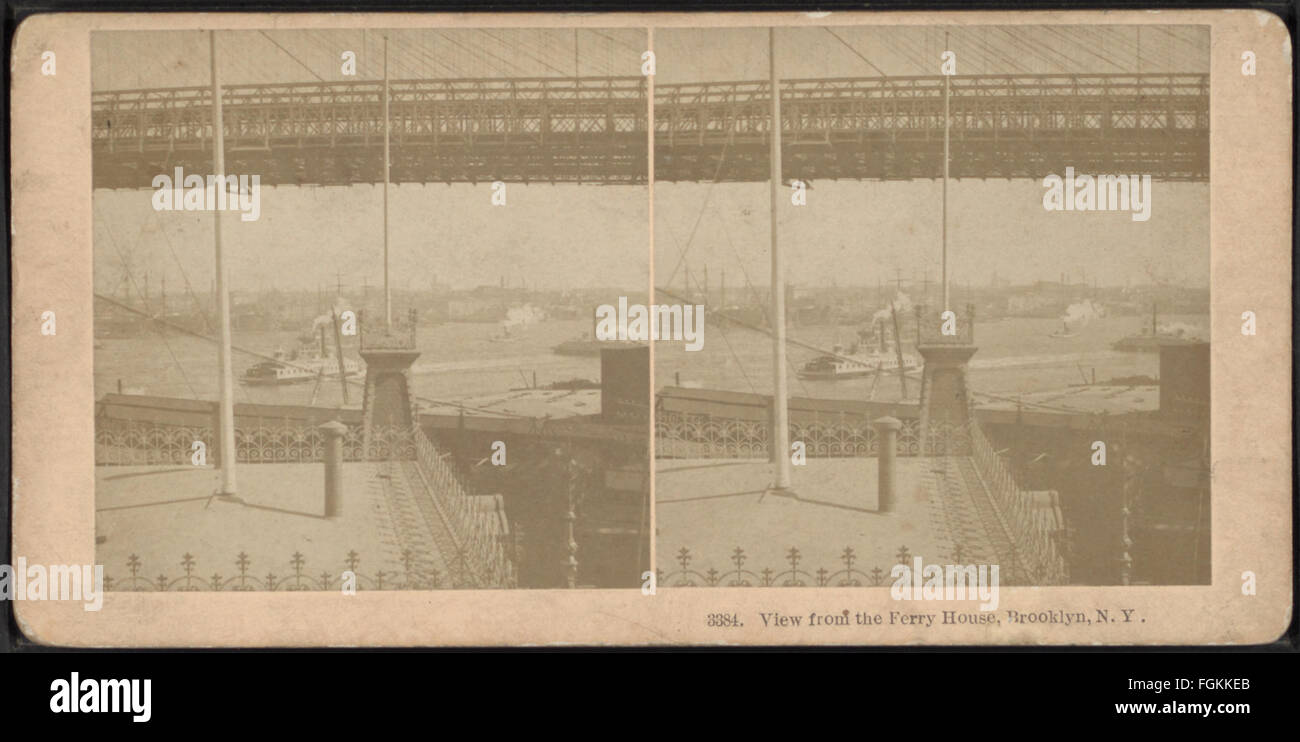 Vista dalla casa di traghetto, Brooklyn, N.Y, da Kilburn, B. W. (Benjamin West), 1827-1909 2 Foto Stock