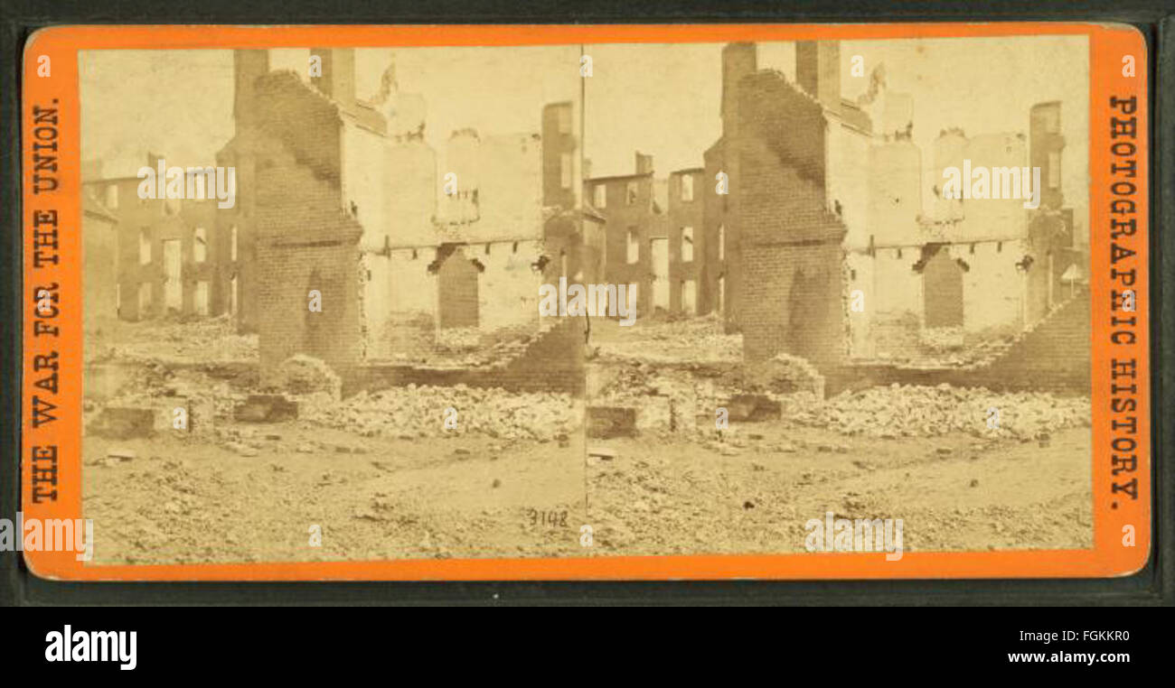 Visualizzare nel quartiere bruciato, near Main St., Richmond, VA, da Robert N. Dennis raccolta di vista stereoscopica Foto Stock