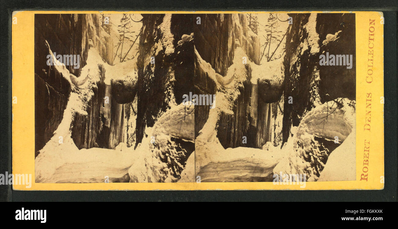 In vista del flume (inverno), Franconia Mts., N.H, da Robert N. Dennis raccolta di vista stereoscopica Foto Stock