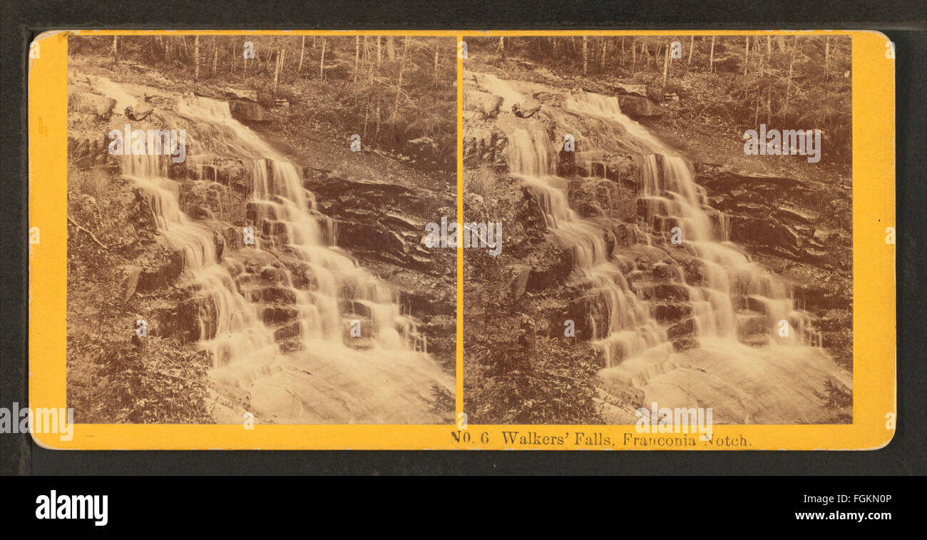 Il camminatore di cascate, Franconia Notch, da Kilburn fratelli Foto Stock