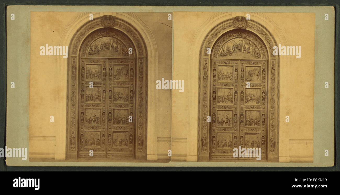 Porta di bronzo, Capitol, da Robert N. Dennis raccolta di vista stereoscopica Foto Stock
