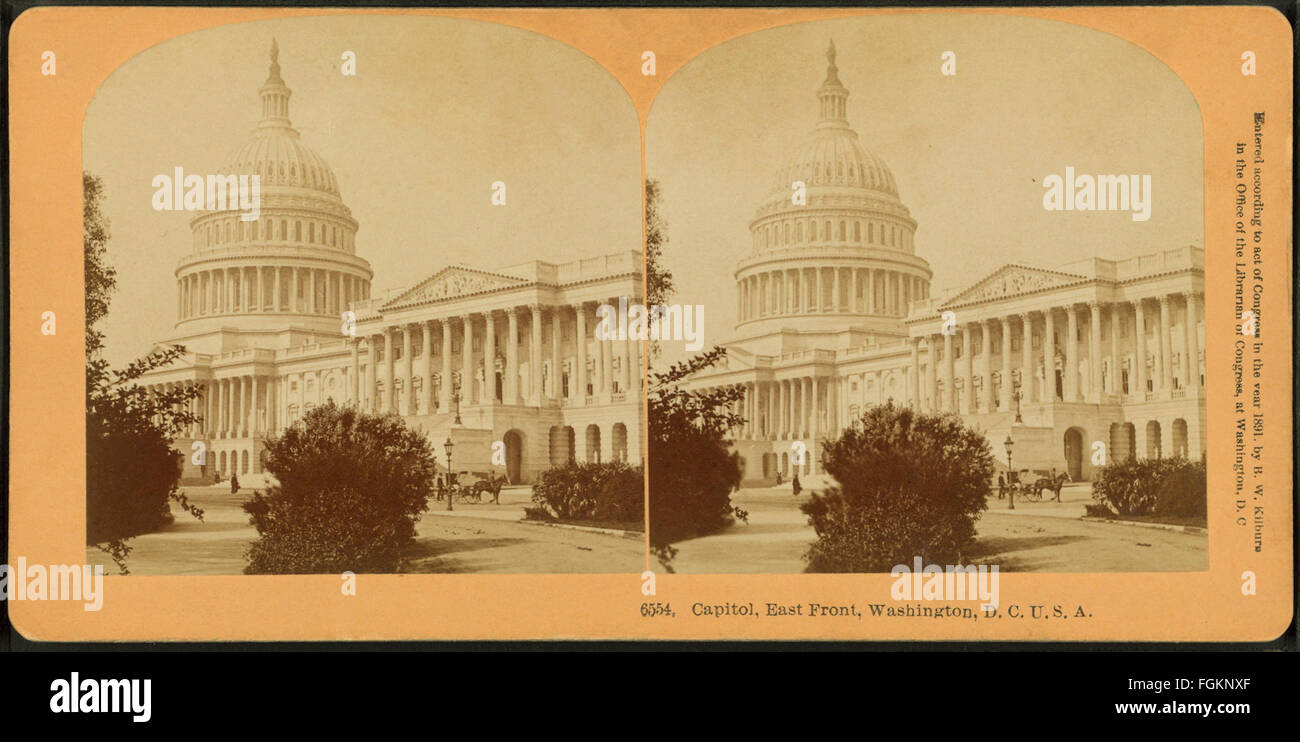 Capitol, Est Anteriore, Washington D.C, da Kilburn, B. W. (Benjamin West), 1827-1909 Foto Stock