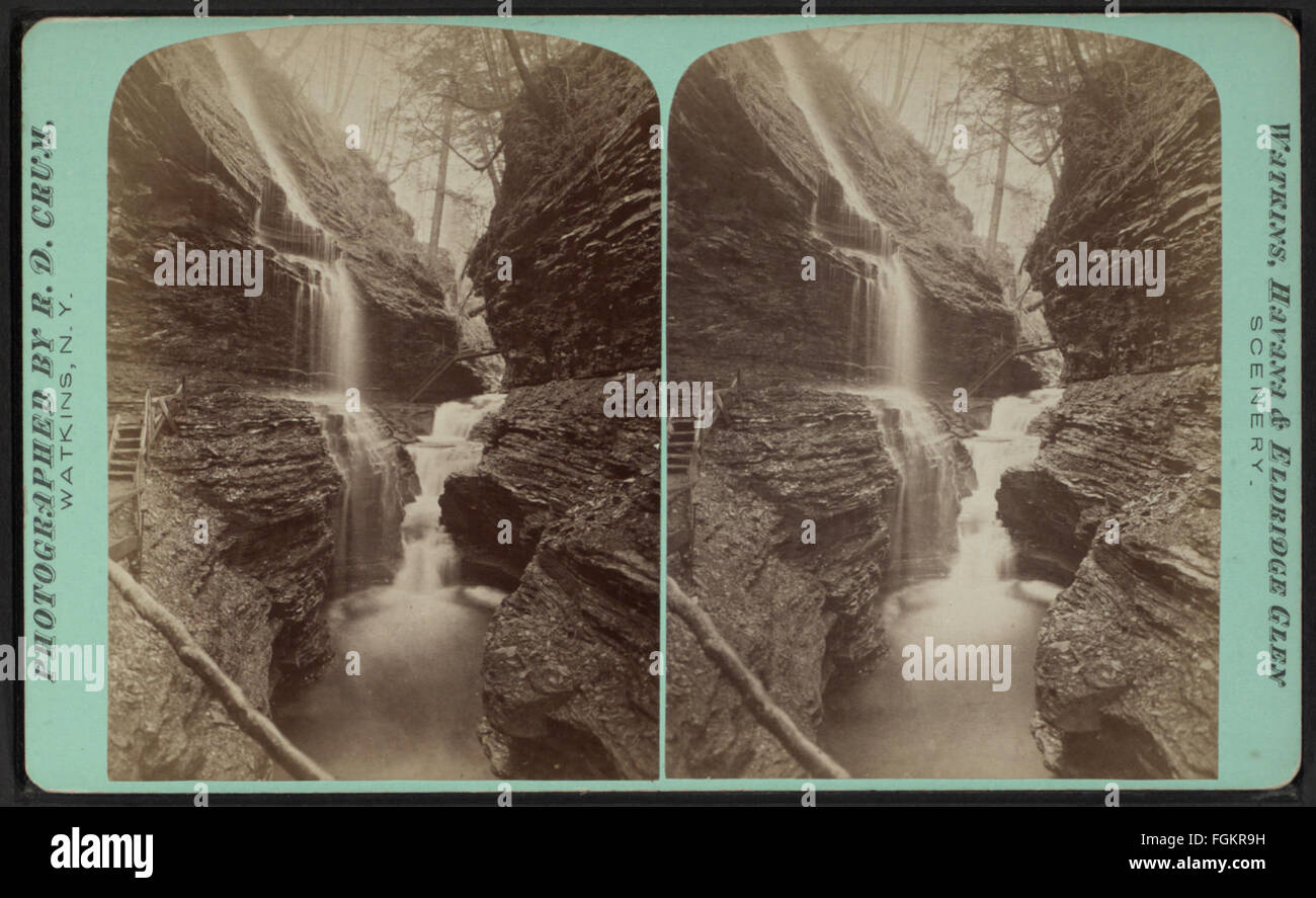Rainbow Falls, Watkins Glen, da Crum, R. D., fl. 1870-1879 4 Foto Stock