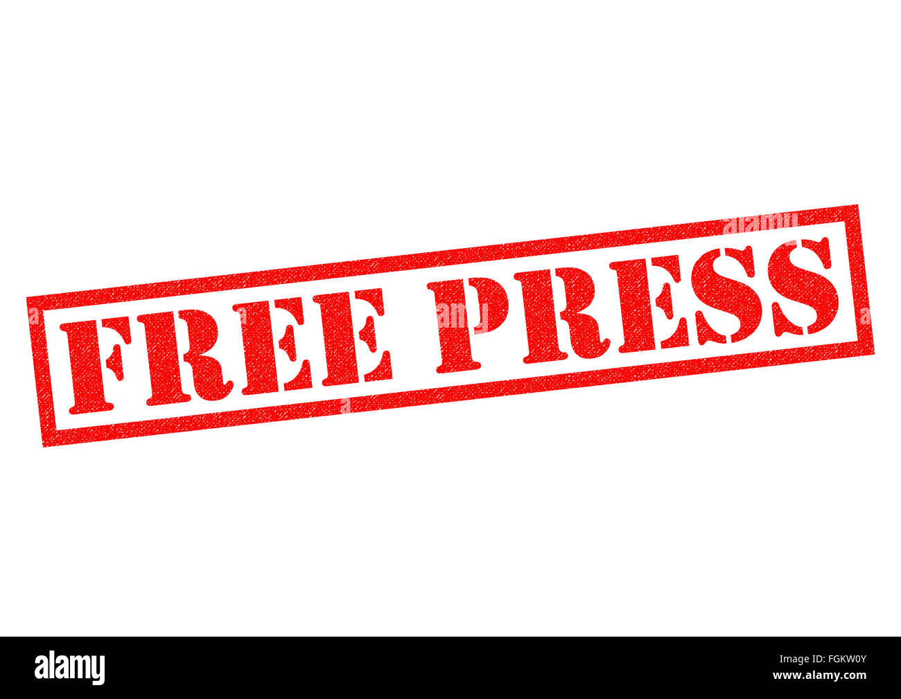 FREE PRESS rosso timbro di gomma su uno sfondo bianco. Foto Stock