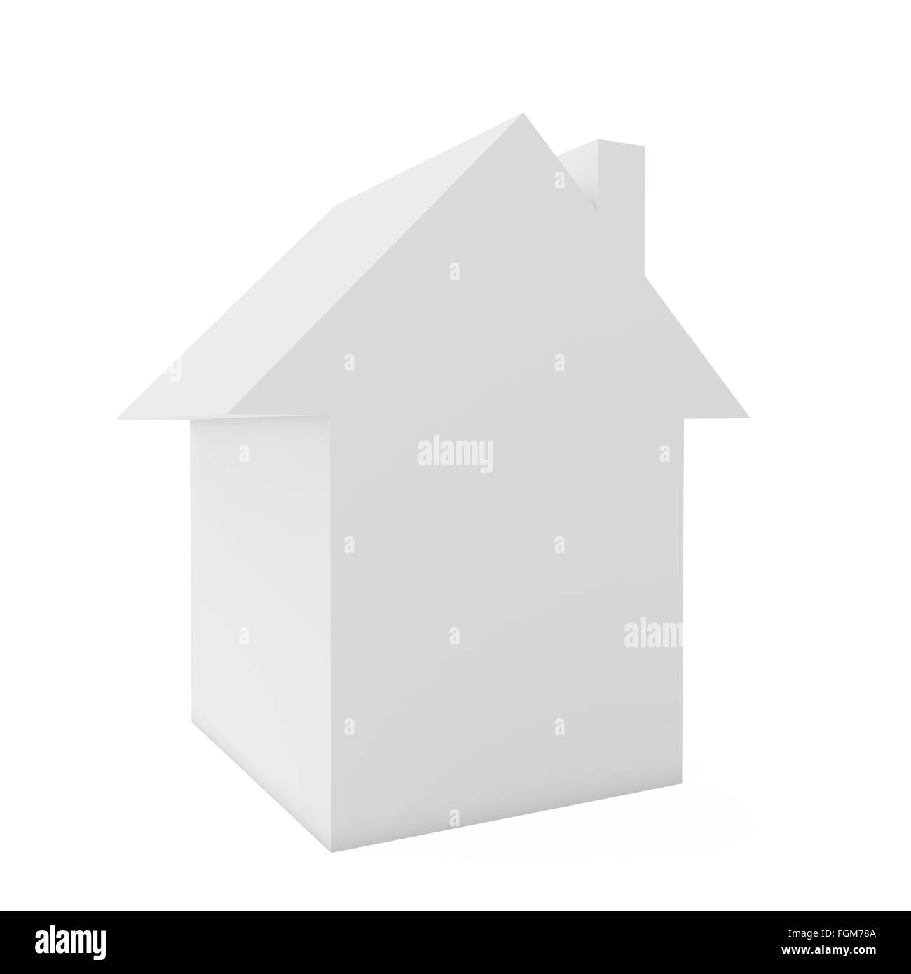 Icona casa isolata su sfondo bianco. 3D rendering close-up Foto Stock