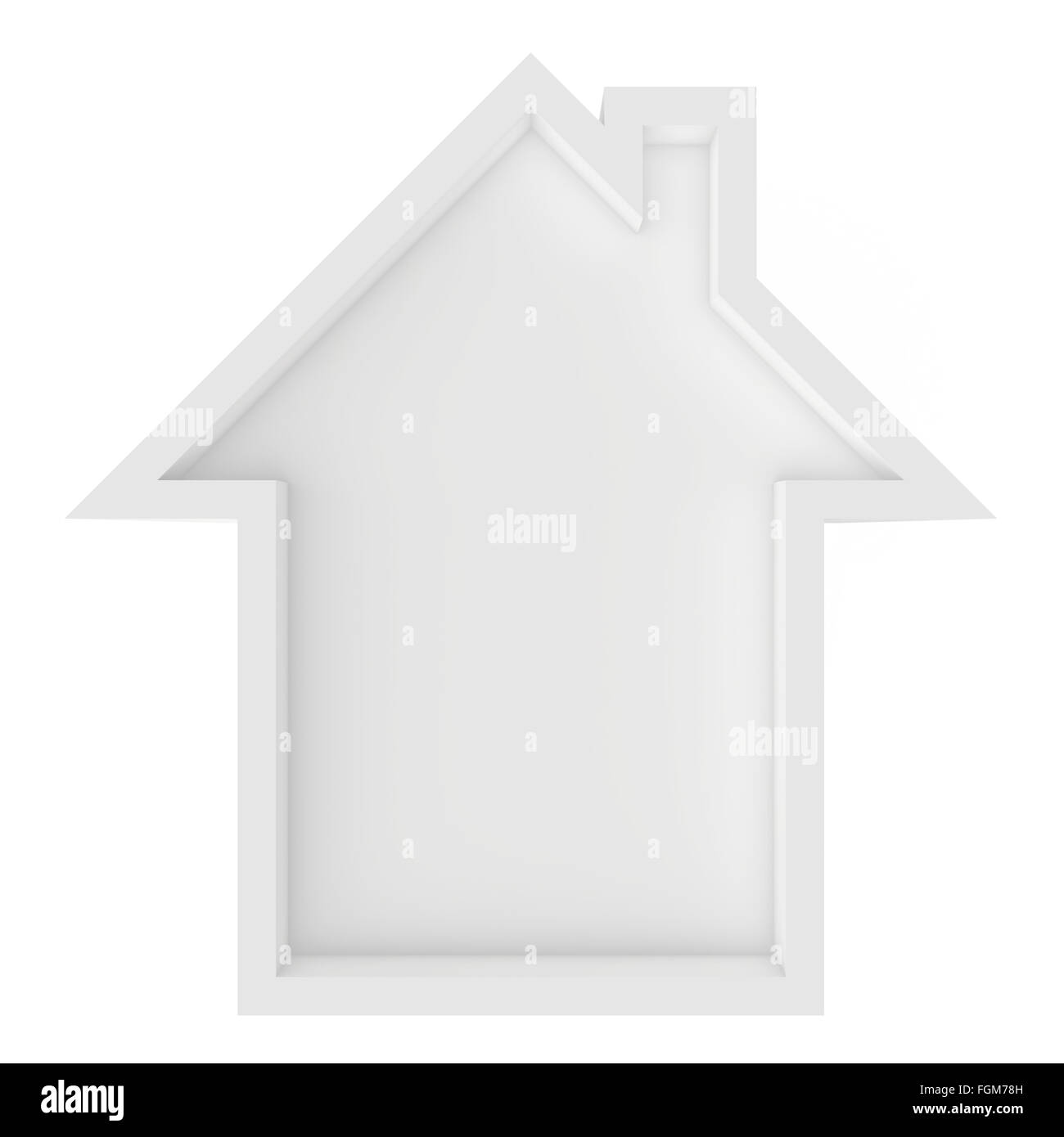 Icona casa isolata su sfondo bianco. 3D rendering close-up Foto Stock