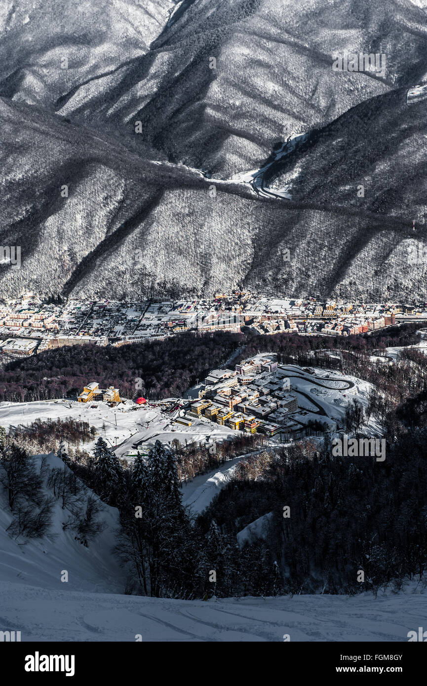 Olympic Ski Resort, Krasnaya Polyana, Sochi, Russia Foto Stock